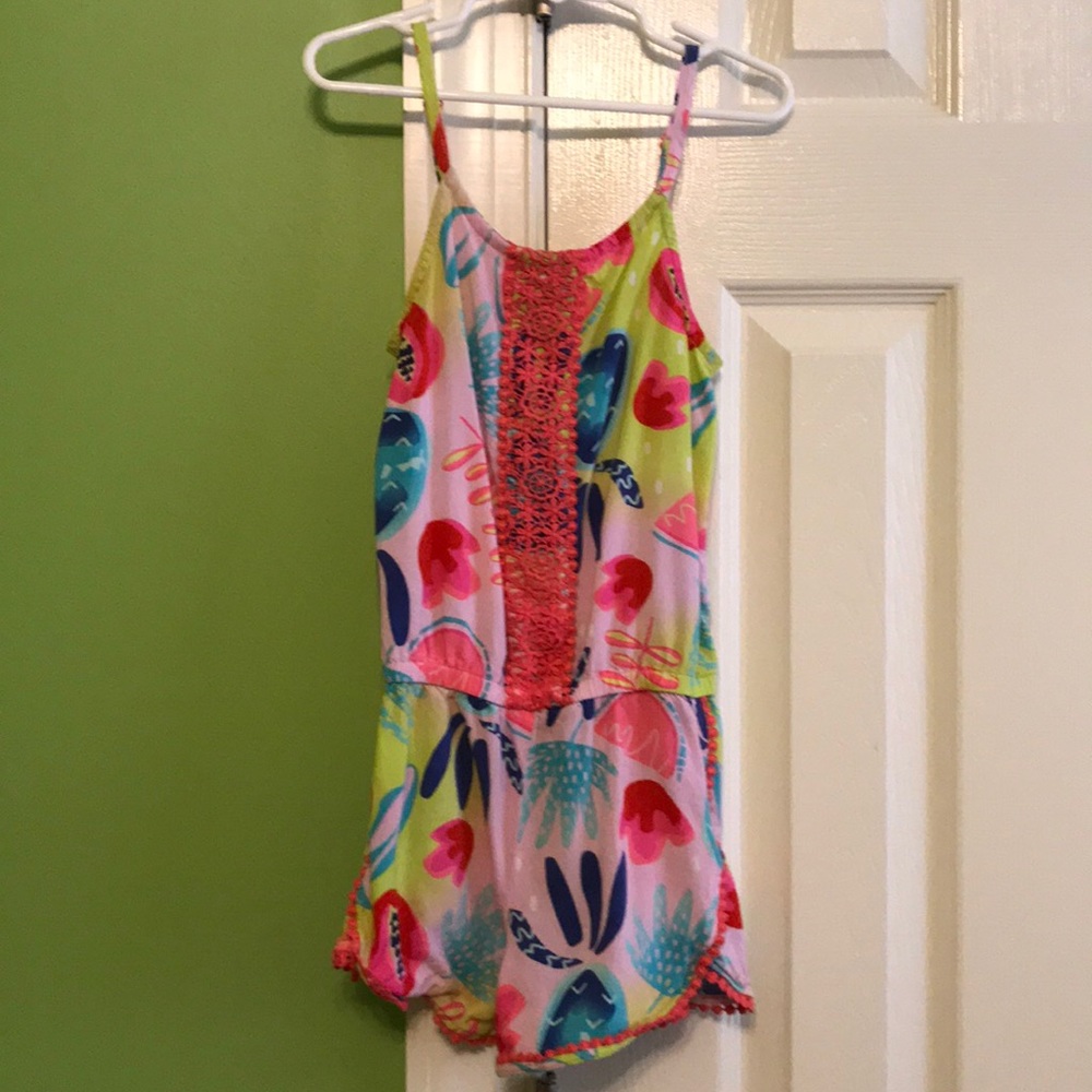 Pink print romper